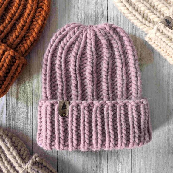 Hand Knit Luxury Ribbed Beanie - Picture 2 of 2
